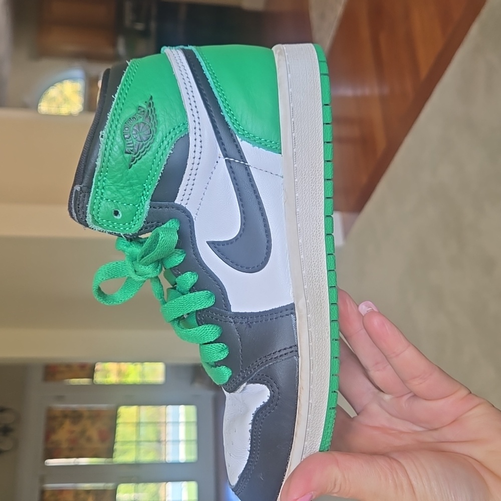 Green and White Jordans